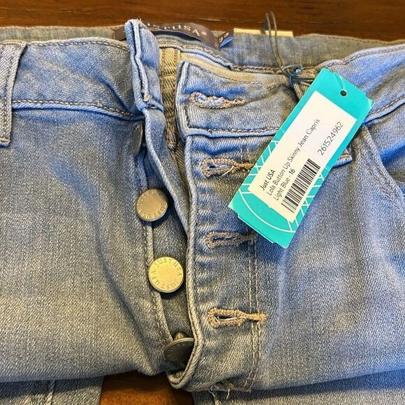 Just USA Lola button up skinny jeans a capri NwT stich fix Sz 16 - Picture 6 of 9